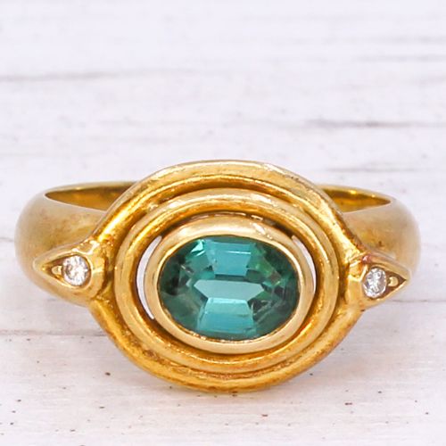 fig 2. Mid Century 0.80 Carat Teal Tourmaline Ring, circa 1960