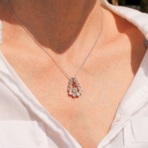 fig 1. Art Deco 1.09 Carat Old Cut Diamond Pendant, circa 1935