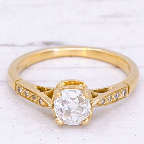 fig 2. Art Deco 0.73 Carat Old Cut Diamond Engagement Ring, circa 1930