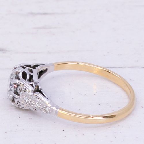 fig 3. Mid Century 0.69 Carat Old Cut Diamond Engagement Ring, circa 1960
