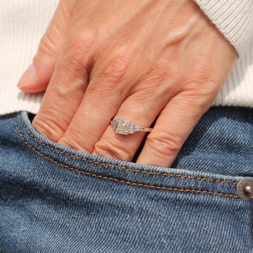 fig 1. Art Deco 0.61 Carat Old Cut Diamond Engagement Ring, circa 1920