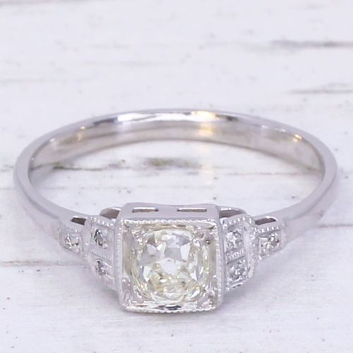 fig 2. Art Deco 0.61 Carat Old Cut Diamond Engagement Ring, circa 1920