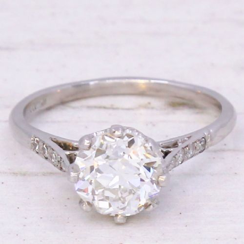 fig 2. Art Deco 1.53 Carat Old Cut Diamond Engagement Ring, circa 1930
