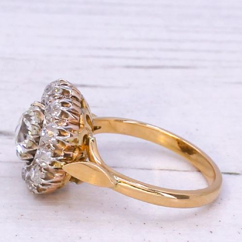 fig 3. Victorian 2.83 Carat Old Cut Diamond Target Cluster Ring, circa 1890