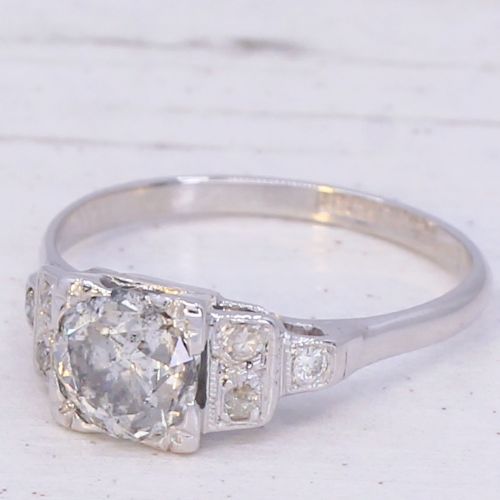 Mid Century 1.15 Carat Old Cut Diamond Engagement Ring, Circa 1955