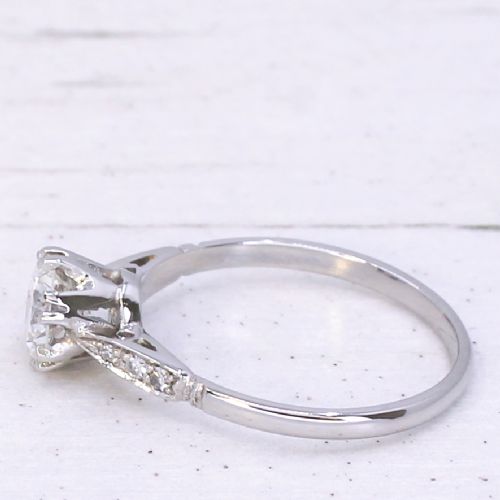 fig 3. Mid Century 0.63 Carat Transitional Cut Diamond Engagement Ring, circa 1950