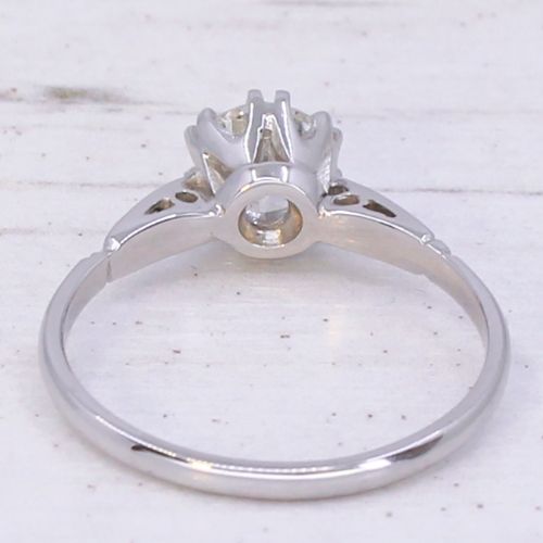 fig 4. Mid Century 0.63 Carat Transitional Cut Diamond Engagement Ring, circa 1950