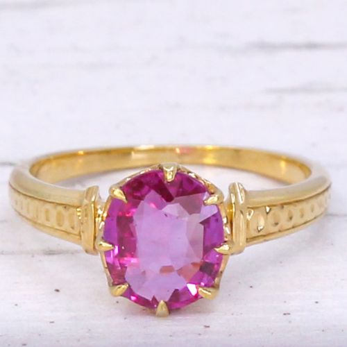 fig 2. Edwardian 1.37 Carat Natural Mogok Burmese Ruby Ring, circa 1905