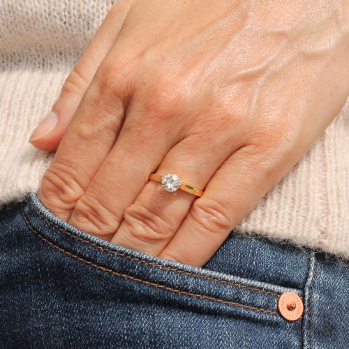 fig 1. Art Deco 0.55 Carat Old Cut Diamond Engagement Ring, circa 1920