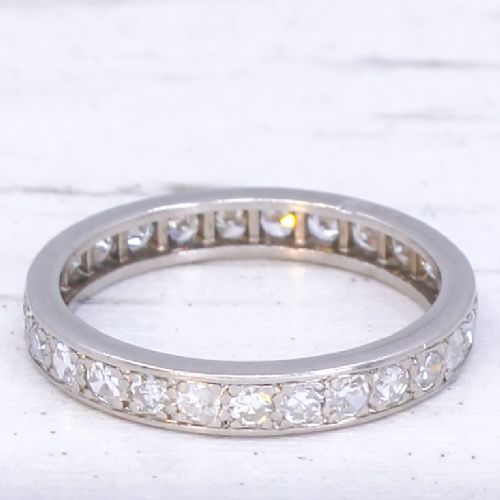 Vintage 0.81 Carat Diamond Full Eternity Ring, Platinum, Size K