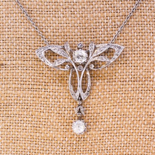 ART NOUVEAU 190 CARAT OLD CUT DIAMOND PENDANT CIRCA 1915 - ADDITIONAL PHOTO 5