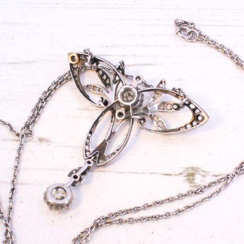 ART NOUVEAU 190 CARAT OLD CUT DIAMOND PENDANT CIRCA 1915 - ADDITIONAL PHOTO 7