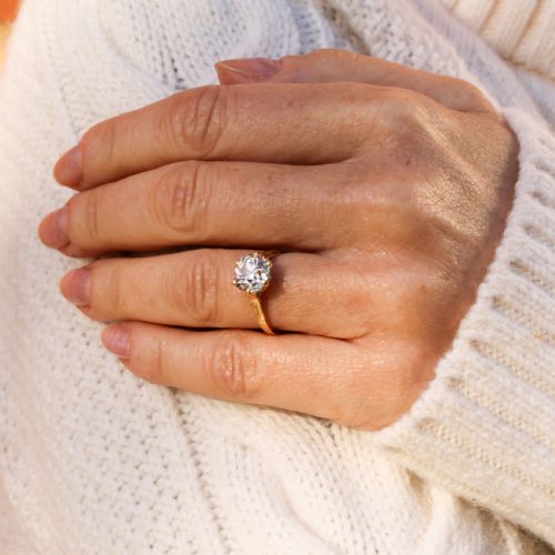 fig 1. Edwardian 2.05 Carat Old Cut Diamond Engagement Ring, circa 1905