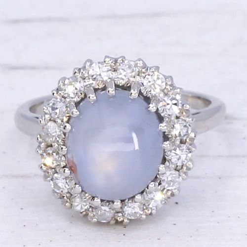 fig 2. Vintage 7.05 Carat Ceylon Star Sapphire & Diamond Ring, circa 1960