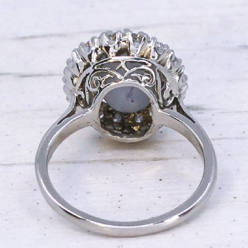 fig 4. Vintage 7.05 Carat Ceylon Star Sapphire & Diamond Ring, circa 1960
