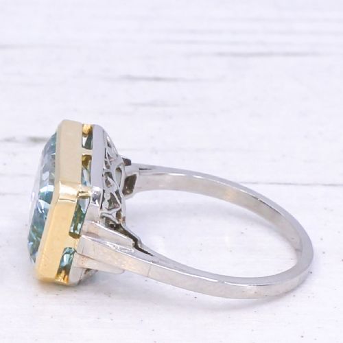 fig 3. Vintage 5.45 Carat Aquamarine Solitaire Ring, circa 1950