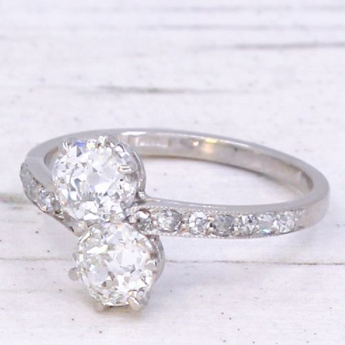 Antique 1.20 Carat Old Cut Diamond Toi Et Moi Ring, Circa 1920