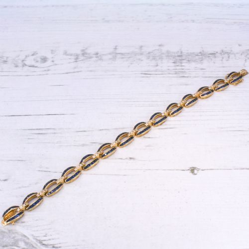 VINTAGE 930 CARAT NATURAL SAPPHIRE DIAMOND BRACELET CIRCA 1960 - ADDITIONAL PHOTO 4