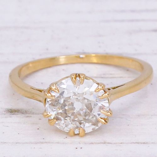 fig 2. Antique 1.21 Carat Old Cut Diamond Solitaire Ring, circa 1910