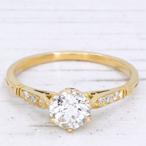 fig 2. Antique 0.71 Carat Old Cut Diamond Engagement Ring, circa 1920