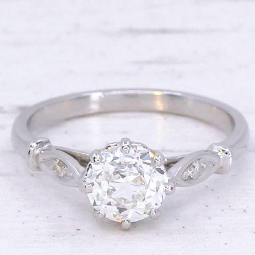fig 2. Vintage 1.02 Carat Old Cut Diamond Engagement Ring, circa 1920