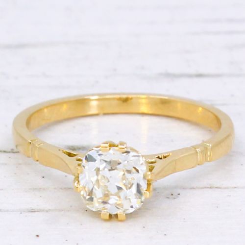 fig 2. Antique 0.87 Carat Old Cut Diamond Engagement Ring, circa 1910
