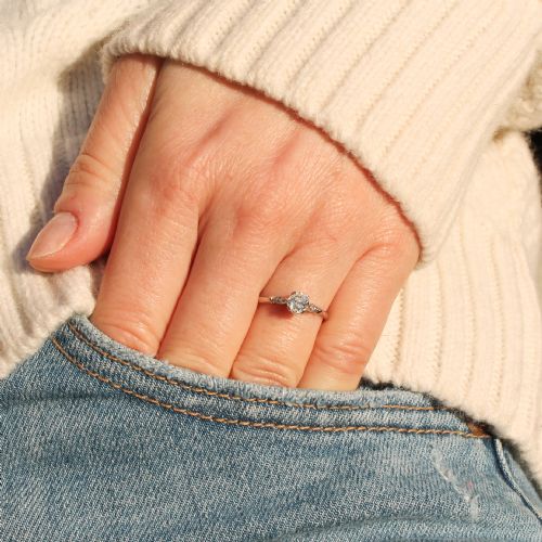 fig 1. Edwardian 0.54 Carat Old Cut Diamond Engagement Ring, circa 1910