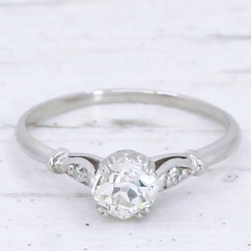 fig 2. Edwardian 0.54 Carat Old Cut Diamond Engagement Ring, circa 1910