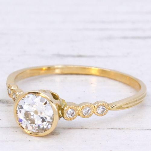 Antique 0.56 Carat Old Cut Diamond Engagement Ring, Circa 1915