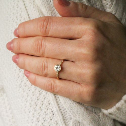 fig 1. Antique 0.56 Carat Old Cut Diamond Engagement Ring, circa 1915
