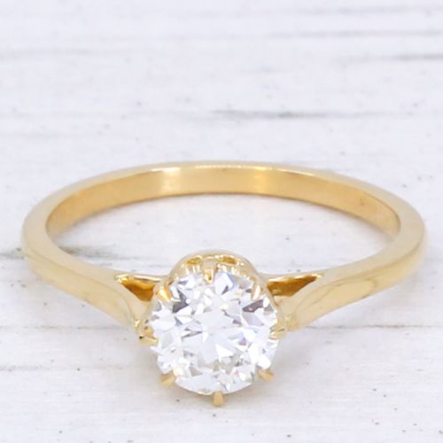 fig 2. Antique 0.90 Carat Old Cut Diamond Engagement Ring, circa 1920