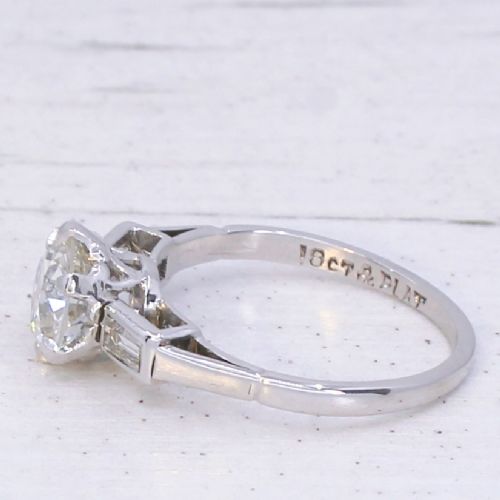 fig 3. Vintage 1.36 Carat Old Cut Diamond Engagement Ring, circa 1950