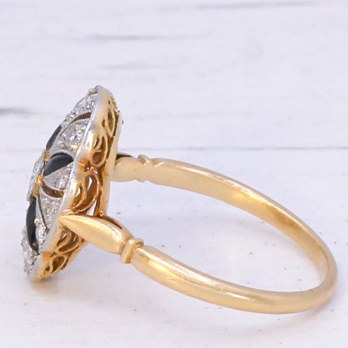 fig 3. Antique Old Cut Diamond & Onyx Ring, circa 1910