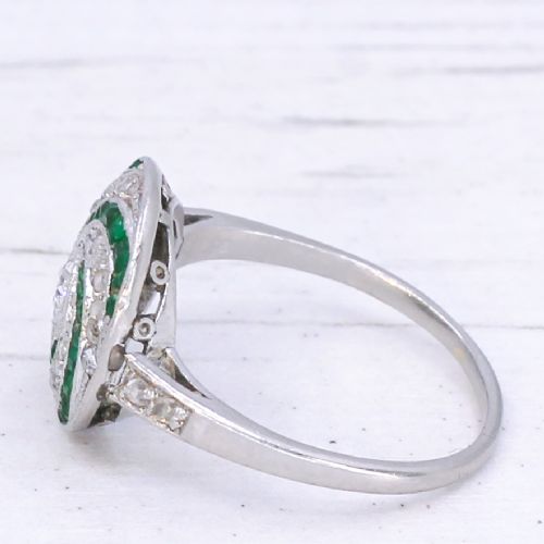 fig 3. Art Deco Emerald & Diamond Swirl Ring, circa 1920