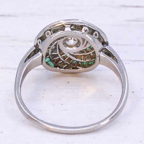 fig 4. Art Deco Emerald & Diamond Swirl Ring, circa 1920