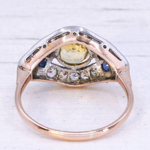 fig 4. Antique 1.56 Carat Unheated Ceylon Yellow Sapphire Ring, circa 1915