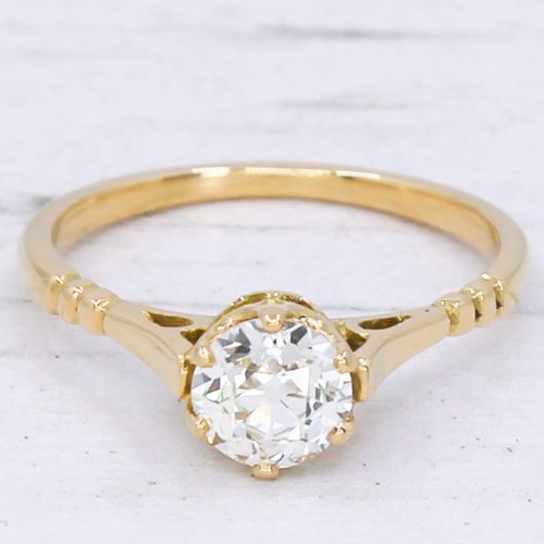 fig 2. Antique 0.75 Carat Old Cut Diamond Engagement Ring, circa 1915