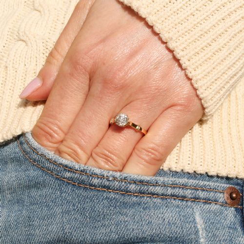 fig 1. Vintage 0.93 Carat Old Cut Diamond Engagement Ring, circa 1930