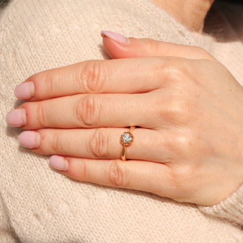 fig 1. Antique 0.60 Carat Old Cut Diamond Solitaire Ring, circa 1915