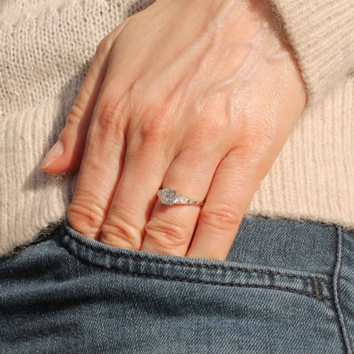 fig 1. Vintage 0.80 Carat Old Cut Diamond Engagement Ring, circa 1925
