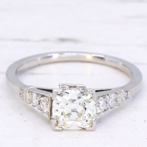 fig 2. Vintage 0.80 Carat Old Cut Diamond Engagement Ring, circa 1925