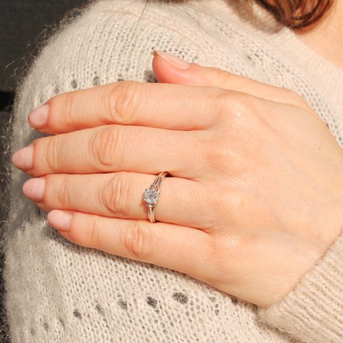 fig 1. Vintage 0.53 Carat Old Cut Diamond Engagement Ring, circa 1960