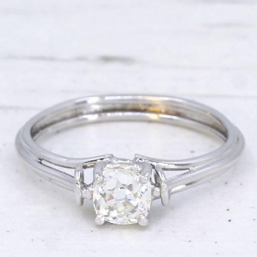 fig 2. Vintage 0.53 Carat Old Cut Diamond Engagement Ring, circa 1960