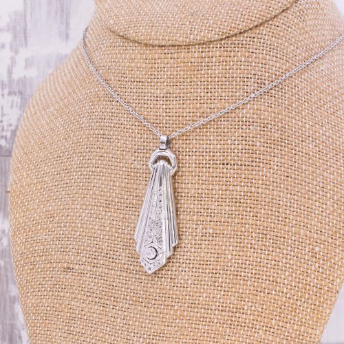 ART DECO DIAMOND PENDANT CIRCA 1940 - ADDITIONAL PHOTO 2