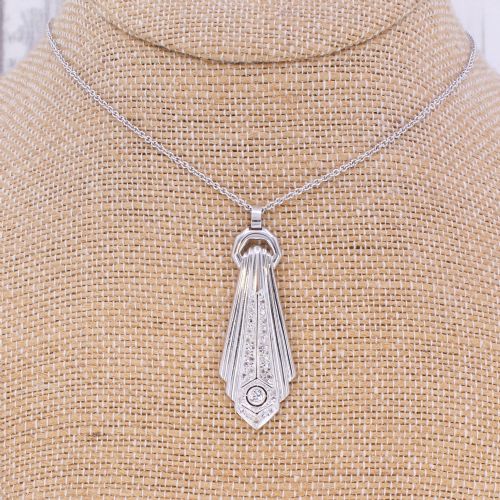 ART DECO DIAMOND PENDANT CIRCA 1940 - ADDITIONAL PHOTO 3