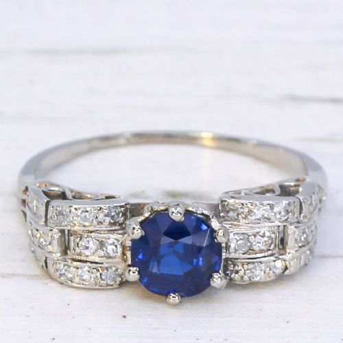 fig 2. Antique 0.94 Carat Unheated Sapphire Solitaire Ring, circa 1915