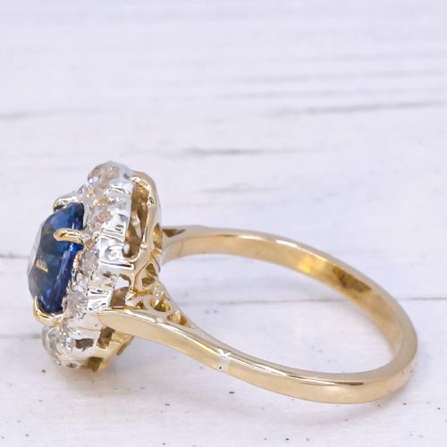 fig 3. Antique 2.06 Carat Unheated Sapphire & Diamond Ring, circa 1905