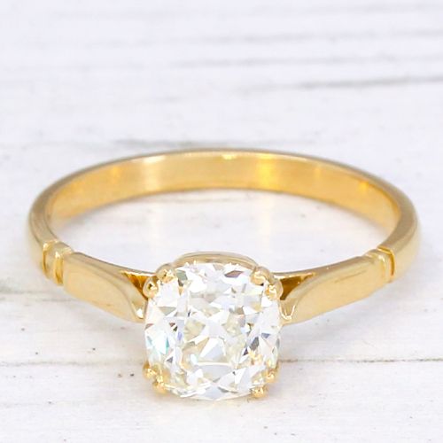 fig 2. Vintage 1.26 Carat Old Cut Diamond Engagement Ring, circa 1920