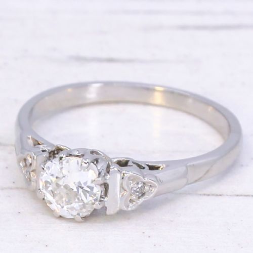 Antique 0.55 Carat Old Cut Diamond Engagement Ring, Circa 1925