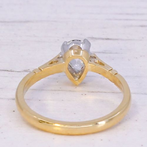 Vintage 0.59 Carat Old Pear Cut Diamond Engagement Ring, circa 1920 View V
